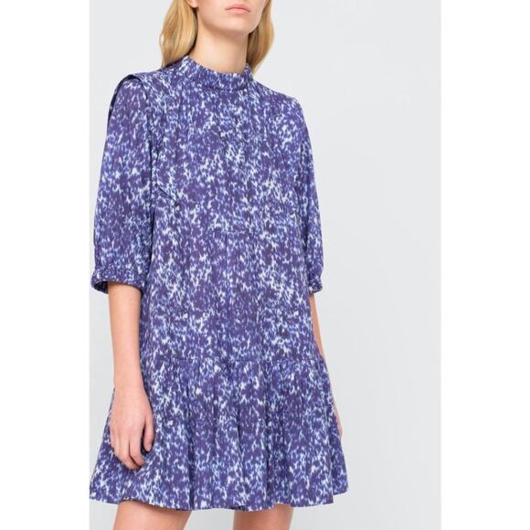 SEA New York Celine Long Sleeve Bib Dress in Lapis Blue NWT Womens Size 10 - Picture 9 of 9